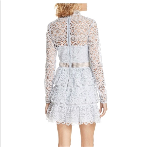 SELF-PORTRAIT TIERED LACE MINI DRESS - Picture 6 of 7